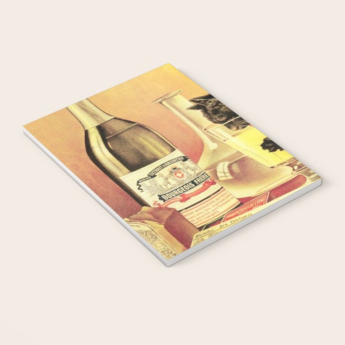 Absinthe Bourgeois Black Cat Vintage Notebook Gallery Image 3