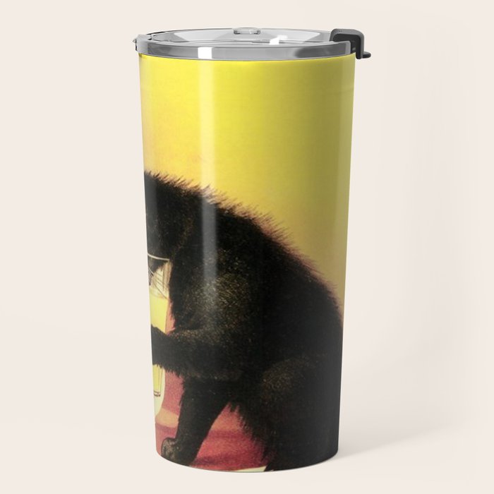 Absinthe Bourgeois Black Cat Vintage Travel Mug Gallery Image 2