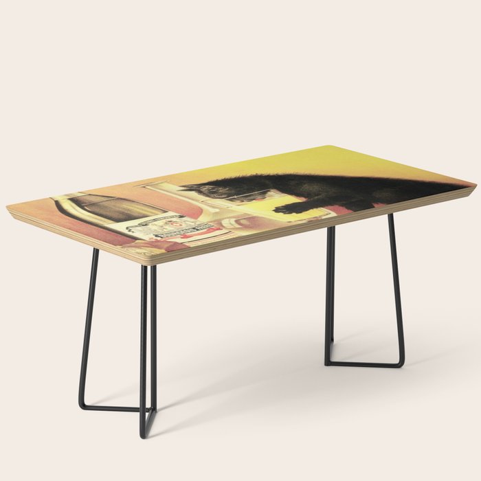 Absinthe Bourgeois Black Cat Vintage Coffee Table Gallery Image 1