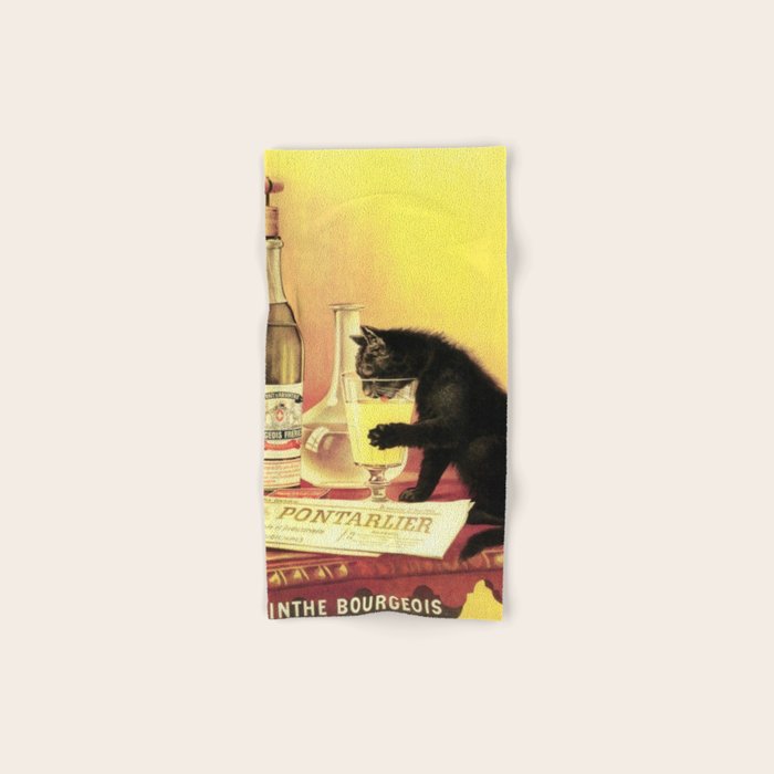 Absinthe Bourgeois Black Cat Vintage Towels Gallery Image 1