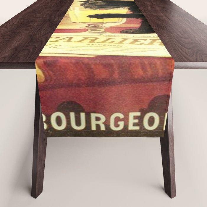Absinthe Bourgeois Black Cat Vintage Table Runner Gallery Image 1