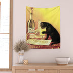 Absinthe Bourgeois Black Cat Vintage Wall Tapestry Gallery Image 2