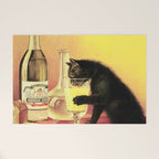 Absinthe Bourgeois Black Cat Vintage Welcome Mat Gallery Image 1