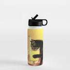 Absinthe Bourgeois Black Cat Vintage Water Bottle Gallery Image 1