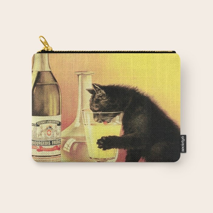 Absinthe Bourgeois Black Cat Vintage Carry All Pouch Gallery Image 1