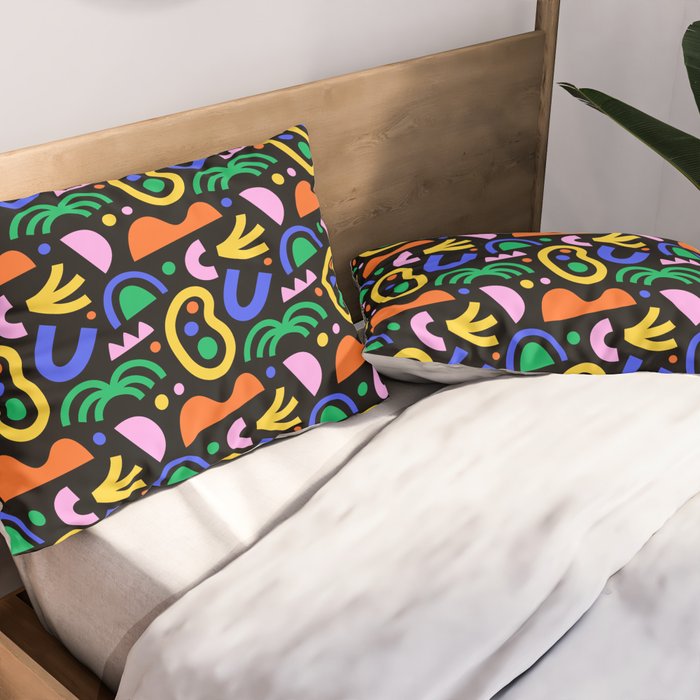 Creative colorful organic shape art pattern Pillow Sham Gallery Image 2