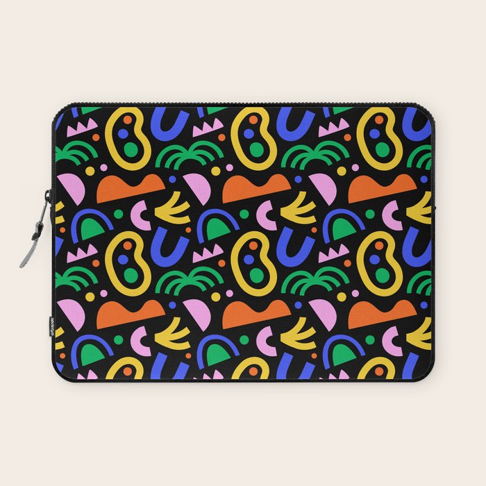 Creative colorful organic shape art pattern Laptop Sleeve Gallery Image 1