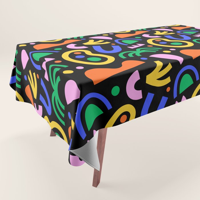 Creative colorful organic shape art pattern Tablecloth Gallery Image 1