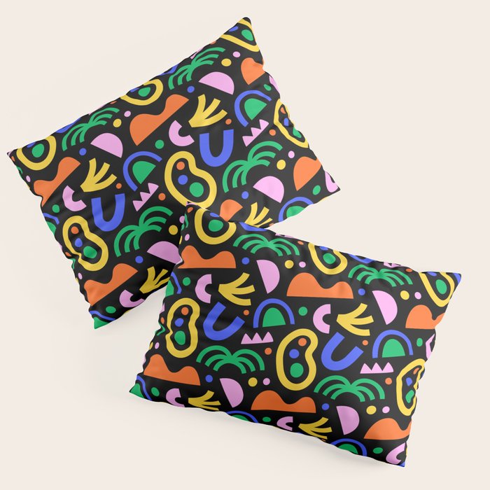 Creative colorful organic shape art pattern Pillow Sham Gallery Image 1