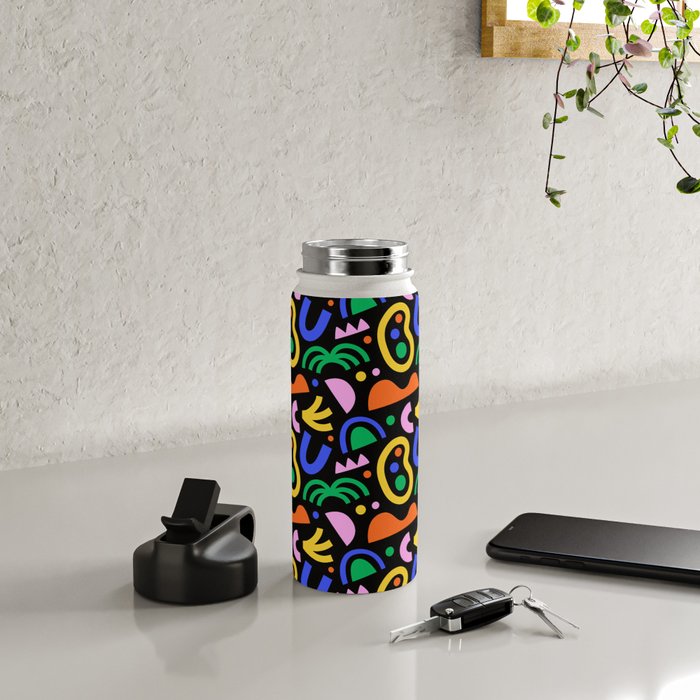 Creative colorful organic shape art pattern Water Bottle Gallery Image 4