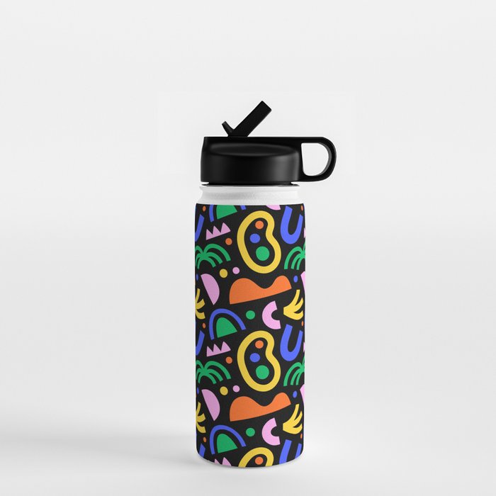 Creative colorful organic shape art pattern Water Bottle Gallery Image 1