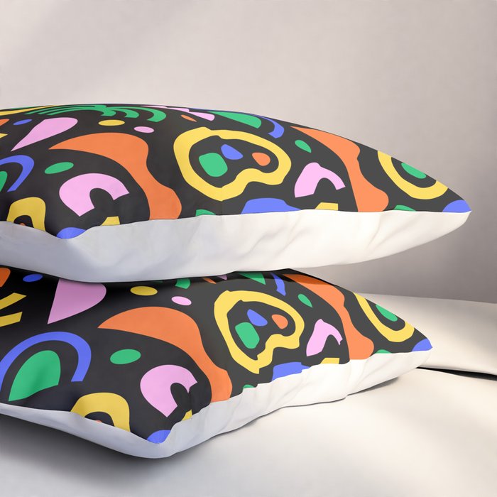 Creative colorful organic shape art pattern Pillow Sham Gallery Image 3