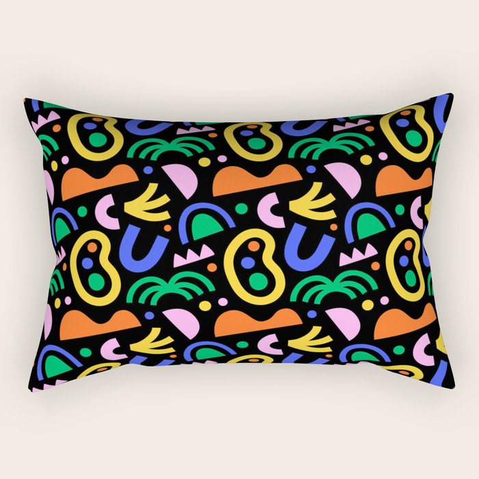 Creative colorful organic shape art pattern Rectangular Pillow Gallery Image 1