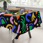 Creative colorful organic shape art pattern Tablecloth Gallery Image 3