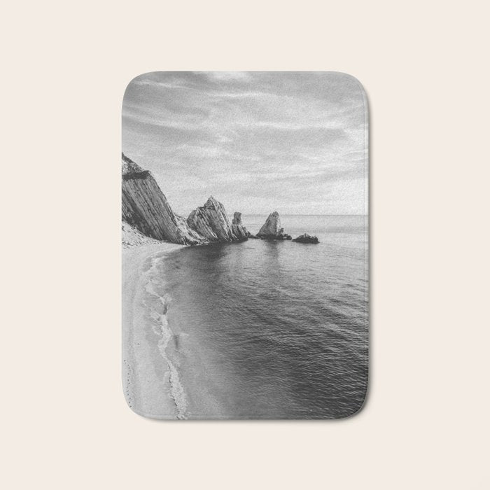 Black and White Ocean Bath Mat Gallery Image 1