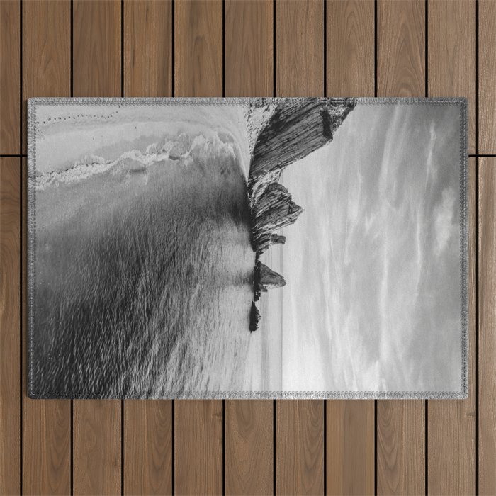 Black and White Ocean Outdoor Rug Gallery Image 1