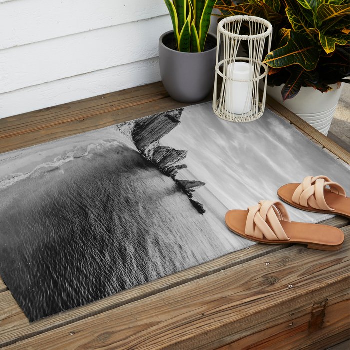 Black and White Ocean Outdoor Rug Gallery Image 2