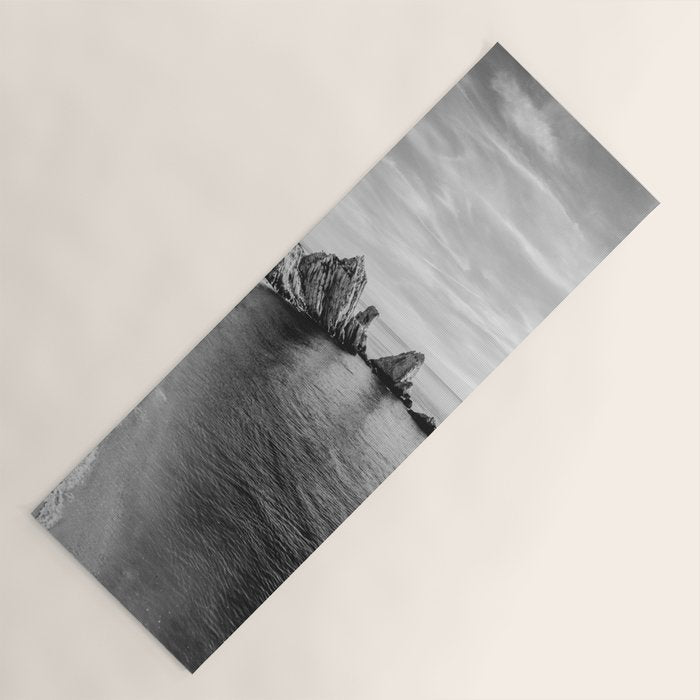 Black and White Ocean Yoga Mat Gallery Image 1