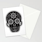 DÃ­a de Muertos Calavera â¢ Mexican Sugar Skull - Black Palette Stationery Card Gallery Image 2