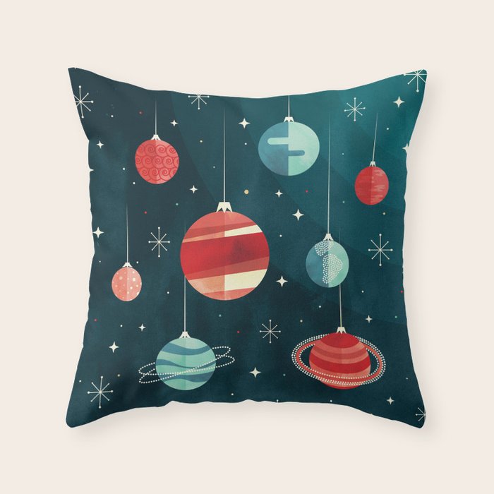 Joy to the Universe (in Teal) Throw Pillow Gallery Image 6
