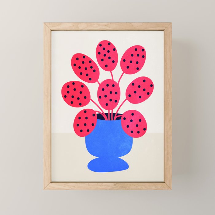 Blueberry Vase & French Fuchsia Leaves: Vases & Stuff 03 Mini Art Print Gallery Image 1