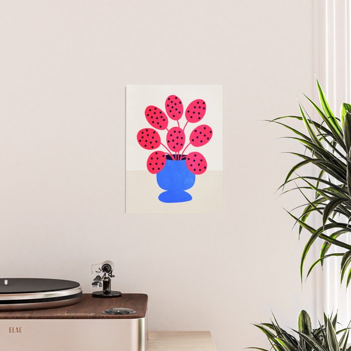 Blueberry Vase & French Fuchsia Leaves: Vases & Stuff 03 Poster Gallery Image 2