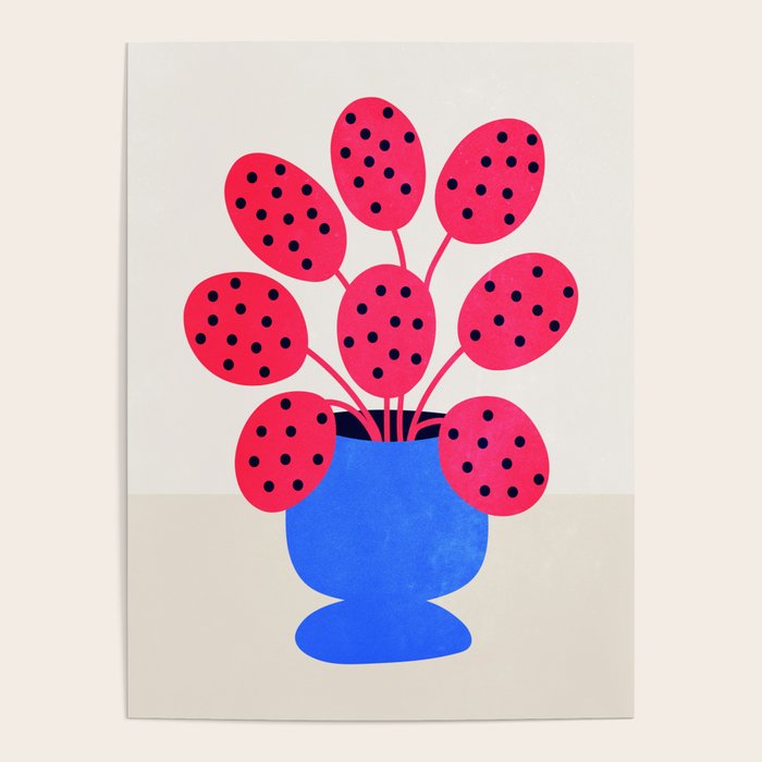 Blueberry Vase & French Fuchsia Leaves: Vases & Stuff 03 Poster Gallery Image 1