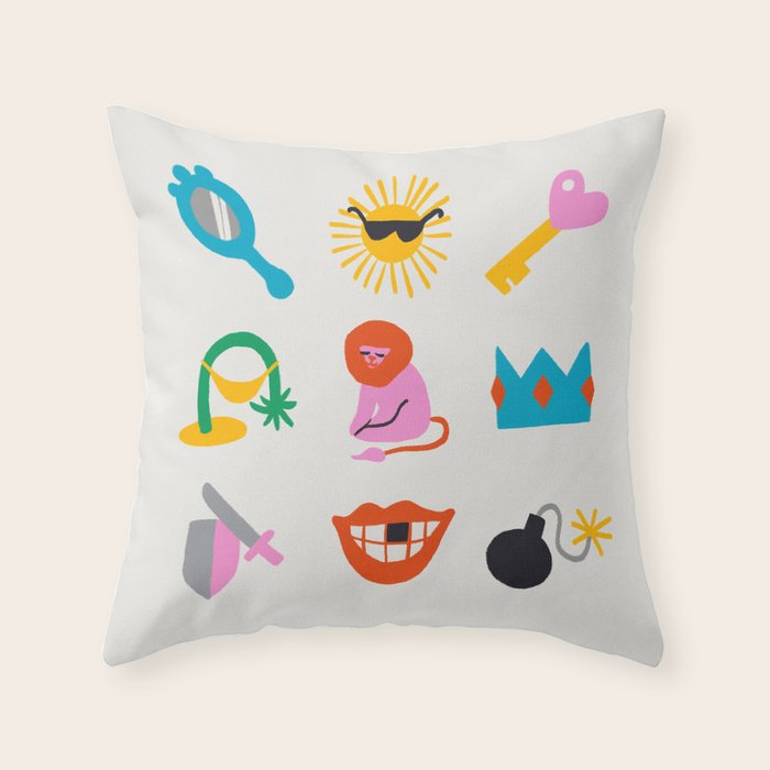 Leo Emoji Throw Pillow Gallery Image 6