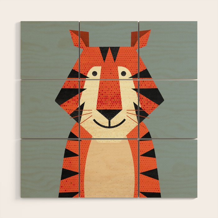 Whimsy Tiger Wood Wall Art Gallery Image 1