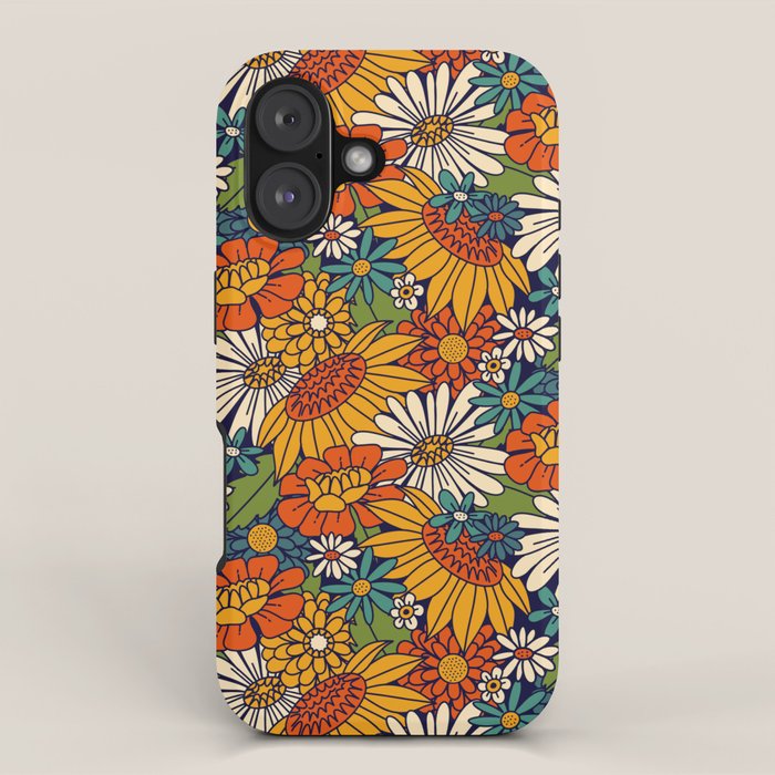 70s Retro Floral - Bold iPhone Case Gallery Image 1