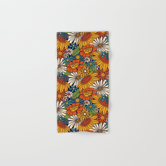 70s Retro Floral - Bold Bath Towel Gallery Image 1