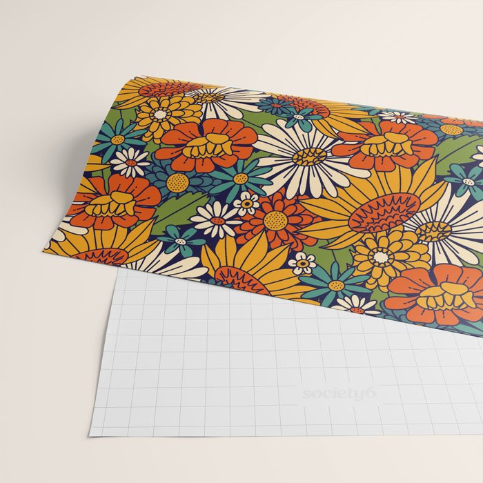 70s Retro Floral - Bold Wrapping Paper Gallery Image 2