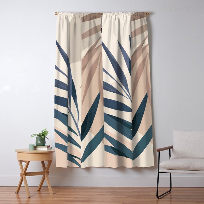 Minimal Abstract Art Tropical Leaves 15 Window Curtain Gallery Image 5