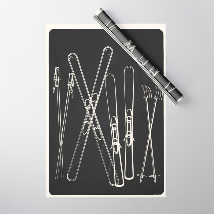 Minimal Skis 1 Wrapping Paper Gallery Image 1