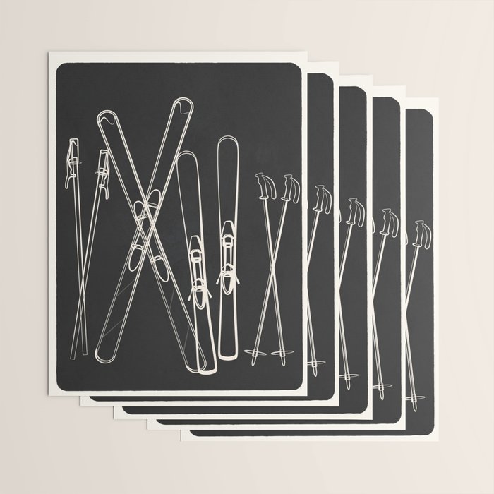 Minimal Skis 1 Wrapping Paper Gallery Image 3