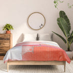 Moving Mountains: a minimal, abstract piece in reds and gold by Alyssa Hamilton Art Comforter Gallery Image 3