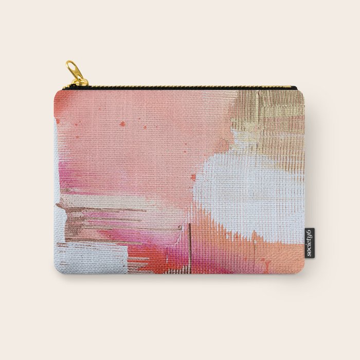 Moving Mountains: a minimal, abstract piece in reds and gold by Alyssa Hamilton Art Carry All Pouch Gallery Image 1