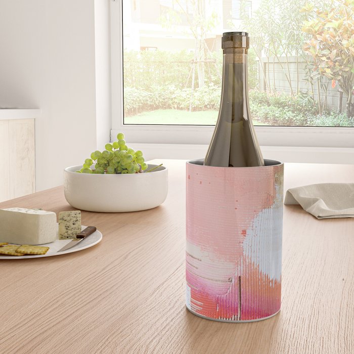 Moving Mountains: a minimal, abstract piece in reds and gold by Alyssa Hamilton Art Wine Chiller Gallery Image 4