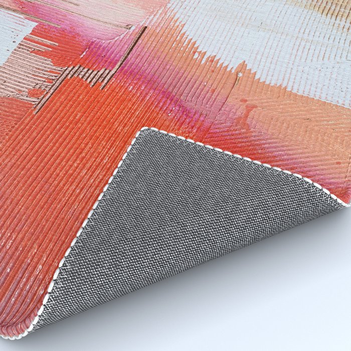 Moving Mountains: a minimal, abstract piece in reds and gold by Alyssa Hamilton Art Rug Gallery Image 4