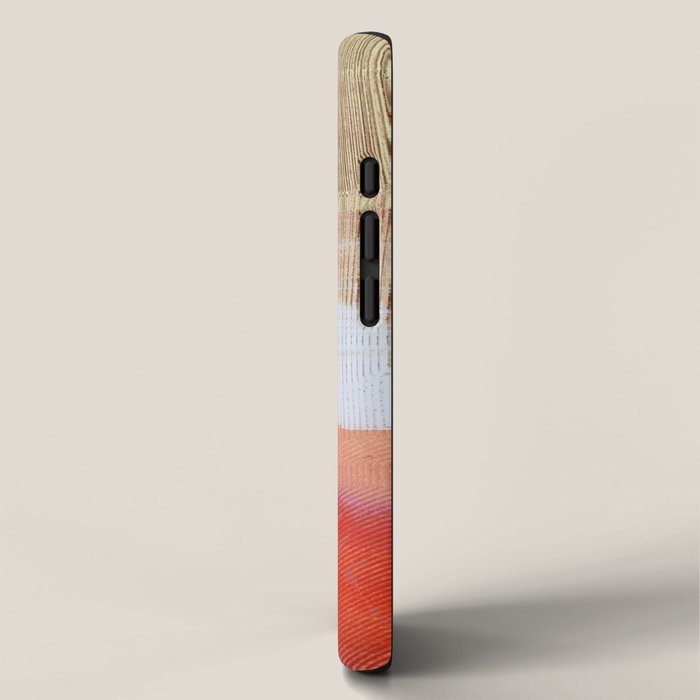 Moving Mountains: a minimal, abstract piece in reds and gold by Alyssa Hamilton Art iPhone Case Gallery Image 2