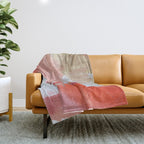 Moving Mountains: a minimal, abstract piece in reds and gold by Alyssa Hamilton Art Throw Blanket Gallery Image 1