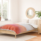 Moving Mountains: a minimal, abstract piece in reds and gold by Alyssa Hamilton Art Duvet Cover Gallery Image 2