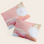 Moving Mountains: a minimal, abstract piece in reds and gold by Alyssa Hamilton Art Pillow Sham Gallery Image 3