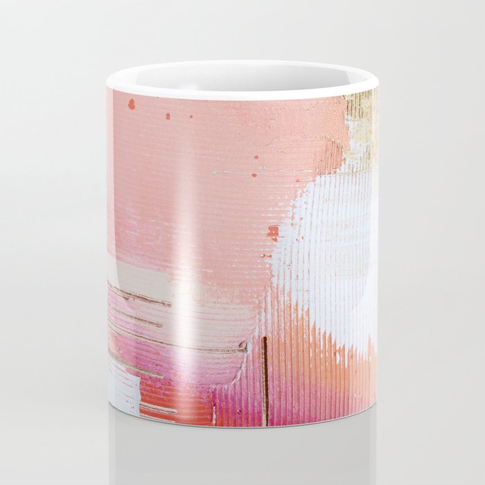 Moving Mountains: a minimal, abstract piece in reds and gold by Alyssa Hamilton Art Coffee Mug Gallery Image 4