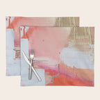Moving Mountains: a minimal, abstract piece in reds and gold by Alyssa Hamilton Art Placemat Gallery Image 1