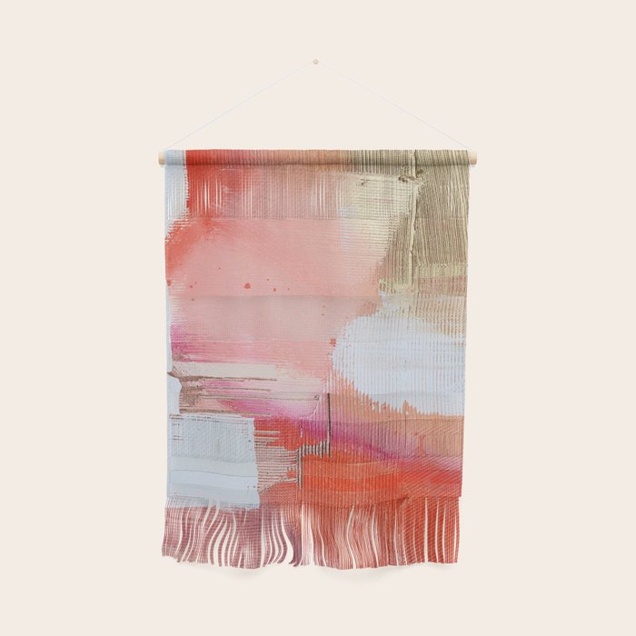 Moving Mountains: a minimal, abstract piece in reds and gold by Alyssa Hamilton Art Wall Hanging Gallery Image 1