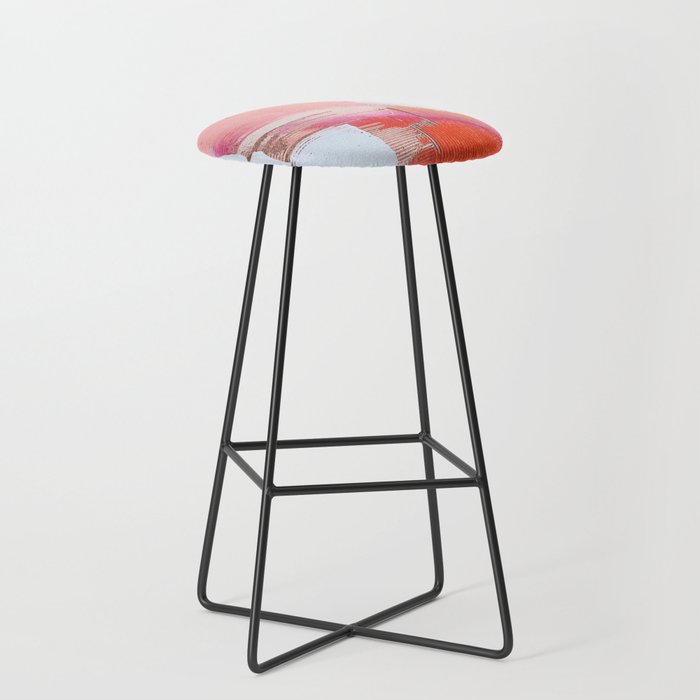 Moving Mountains: a minimal, abstract piece in reds and gold by Alyssa Hamilton Art Stool Gallery Image 1