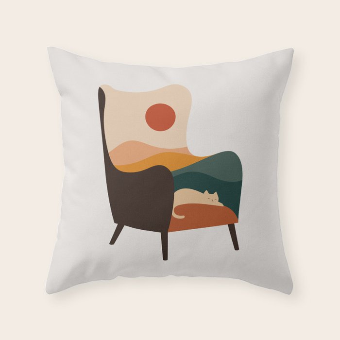 Cat Landscape 75 Throw Pillow Gallery Image 6