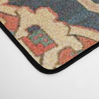 Geometric Leaves VIII // 18th Century Distressed Red Blue Green Colorful Ornate Accent Rug Pattern Desk Mat Gallery Image 4