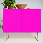 BRIGHT MAGENTA SOLID COLOR Plain Vibrant Hot Pink Shade Credenza Gallery Image 1